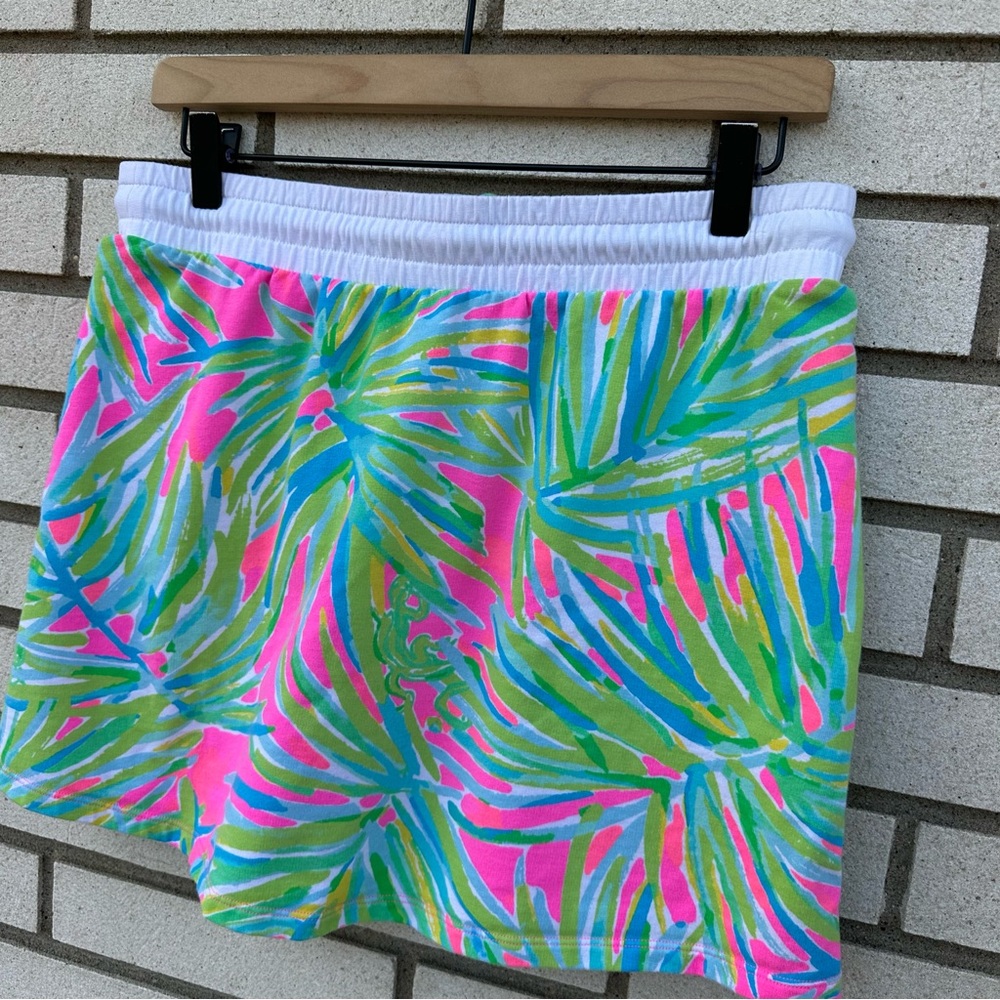 Lilly Pulitzer Zia Skirt Tiki Pink Royal Lime Terry Mini Tassel Preppy Resort M - Picture 8 of 10